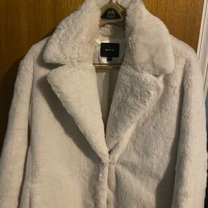 Express Women's Plush White Teddy Jacket